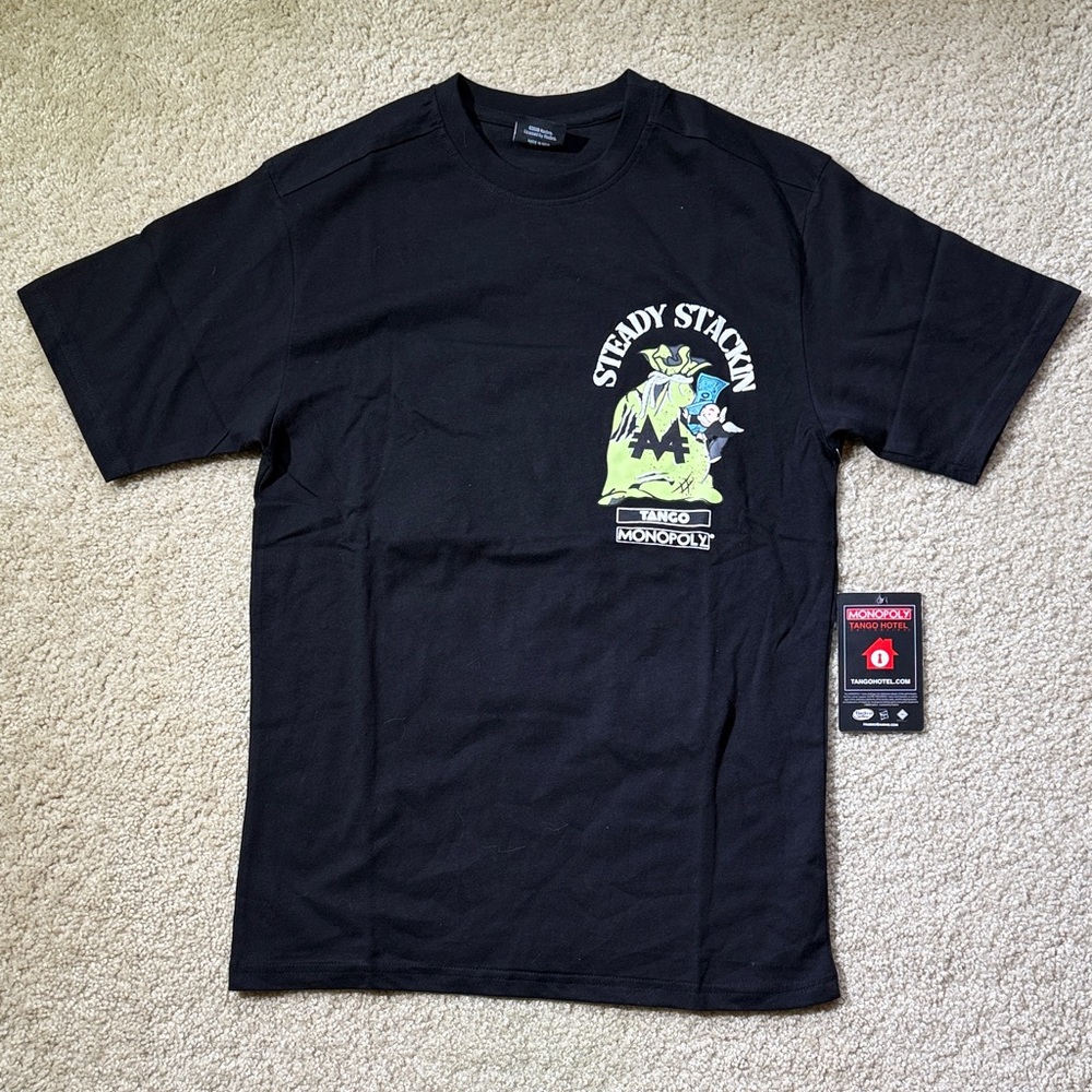 Tango Hotel Monopoly |Steady Stackin' Black T-Shirt | Small